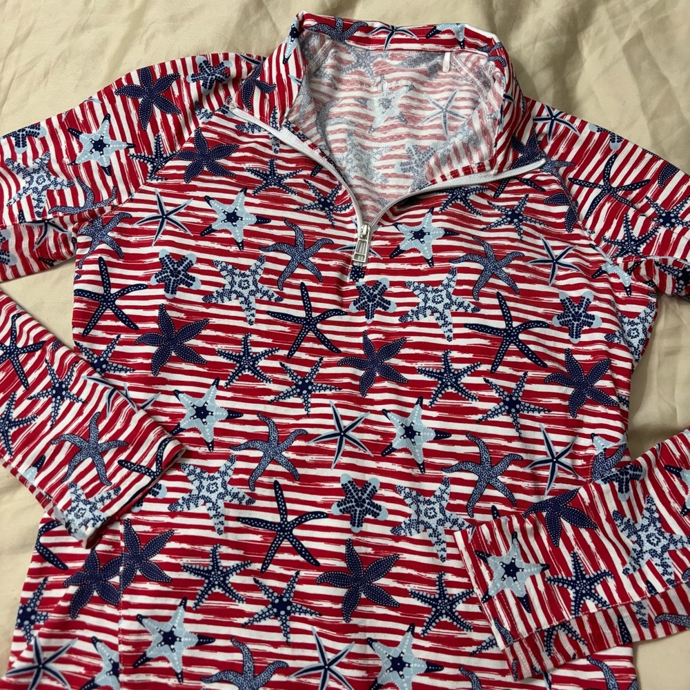 Sport Haley Sunscape Long Sleeve Mock Neck Shirt 1/4 Zip Womens Small